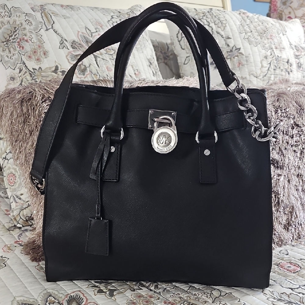Michael Kors Black Leather Satchel Bag